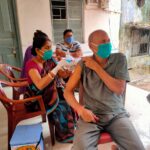 Inq Tmp 33 JDU कार्यकर्ताओं ने वैक्सीन जागरूकता अभीयान चलाकर शहर वासियों को वैक्सीन दिलाए।।
