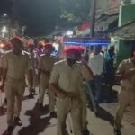 Inq Tmp 36 सुलतानगंज थानाध्यक्ष द्वारा शहर के विभिन्न जगहों मे पुलिस जवान ने किए फ्लैग मार्च।।।