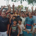 शहाबाद मे जलजमाअ कि समस्या को लेकर सडक जाम ।