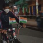 Inq Tmp 38 पक्षिम बंगाल से भारत भ्रमण पर साईकिल यात्रा पर निकले युवा निखिल कुमार सुलतानगंज पहुचे।