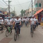 Inq Tmp 36 सुलतानगंज के अजगैबीनाथ. धाम मे मारवाड़ी युवा मंच शाखा द्वारा मैराथन साईकिल जागरूकता रैली।