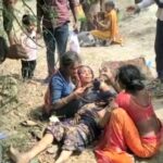 टायर फटने से यात्रियों से भरा ऑटो पलटने से आधा दर्जन से अधिक यात्री घायल, एक रेफर।