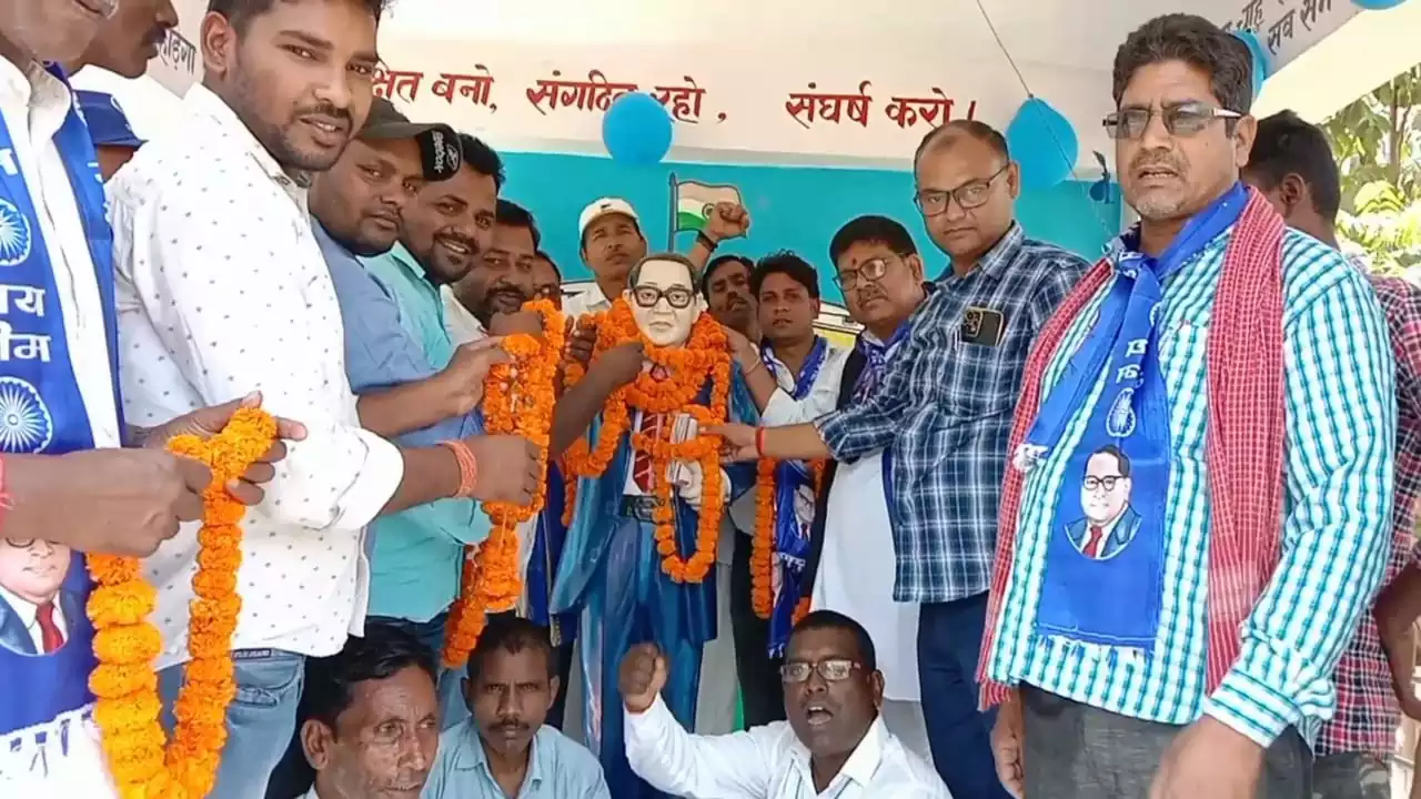 Procession taken out on Ambedkar Jayanti in Khagaria.