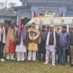 कांग्रेस चली गांव की ओर नारों के साथ राहुल-अखिलेश संदेश रथ सोमवार को बिहपुर पहुंचा