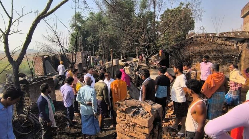 आजमाबाद में अग्निपीड़ित का जीवन बेहाल