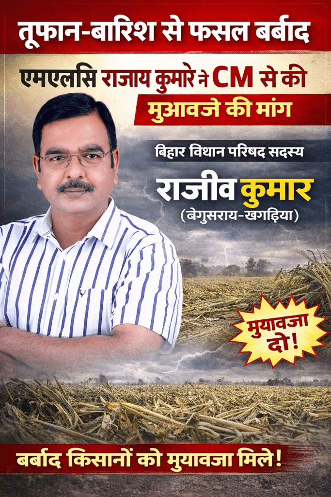 तूफान-बारिश से फसल बर्बाद, एमएलसी राजीव कुमार ने CM से की मुआवजे की मांग 3 file 00000000c3247208b12305ff9c0591983143794993049009269