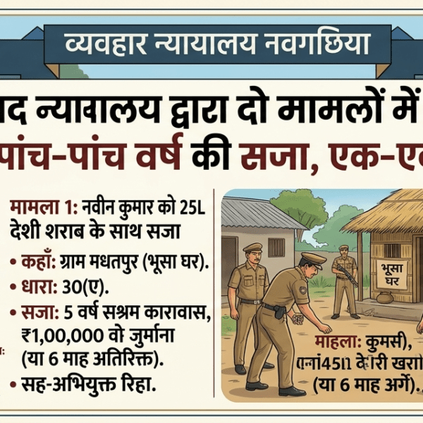 Inq Tmp 7 नवगछिया में अवैध शराब मामलों में कड़ा फैसला:…